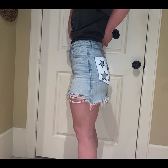 AGOLDE Light Denim Skirt (hand painted)